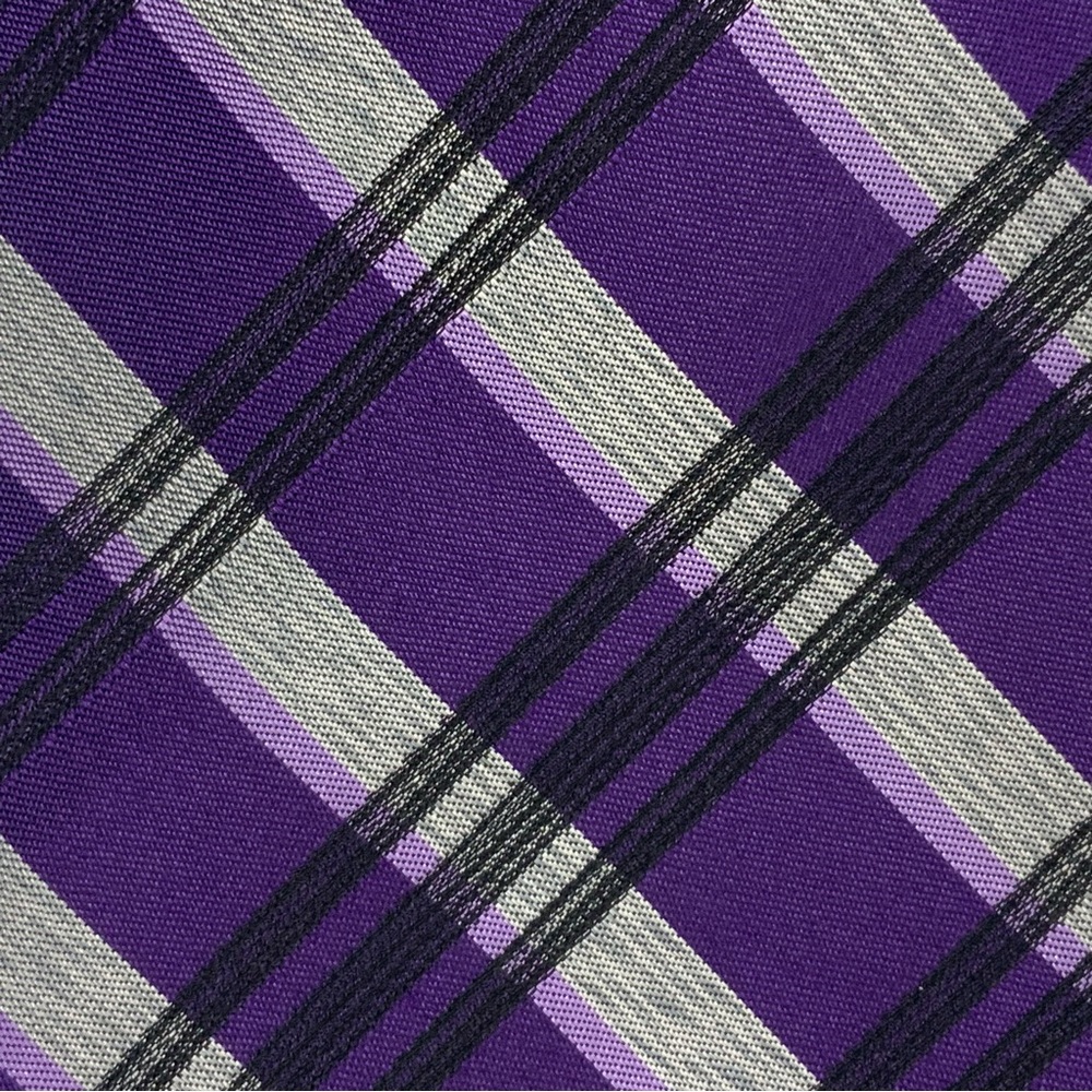 Apt. 9 Purple Jewel Plaid Silk Tie